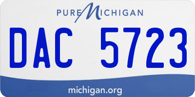 MI license plate DAC5723