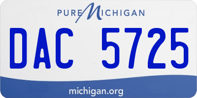 MI license plate DAC5725