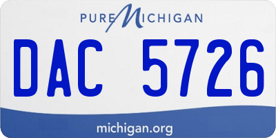 MI license plate DAC5726