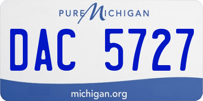 MI license plate DAC5727