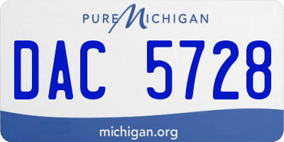 MI license plate DAC5728