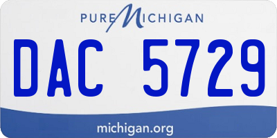 MI license plate DAC5729