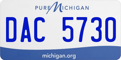 MI license plate DAC5730