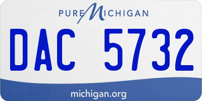 MI license plate DAC5732