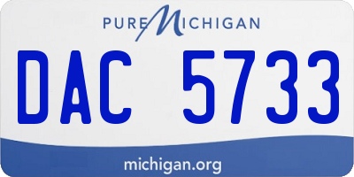 MI license plate DAC5733