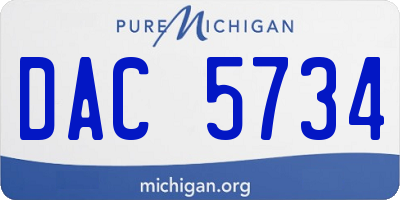 MI license plate DAC5734