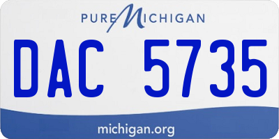 MI license plate DAC5735