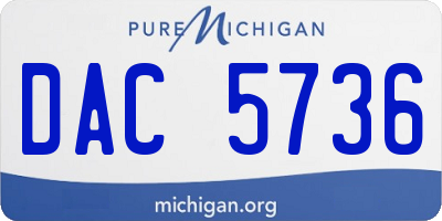 MI license plate DAC5736