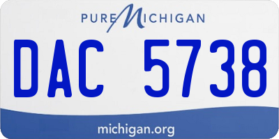 MI license plate DAC5738