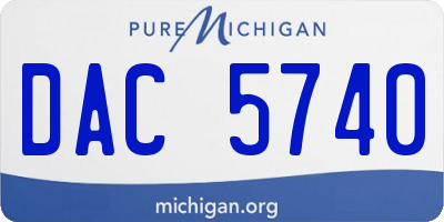 MI license plate DAC5740