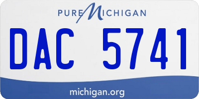 MI license plate DAC5741