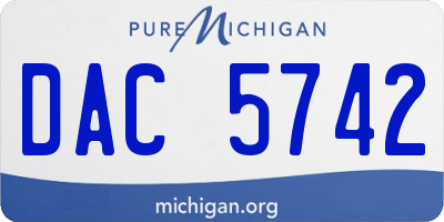 MI license plate DAC5742