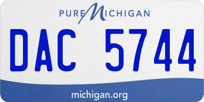 MI license plate DAC5744