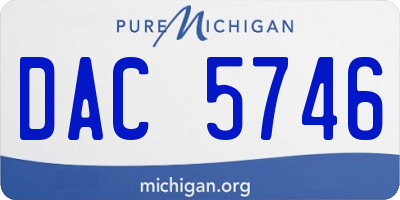 MI license plate DAC5746