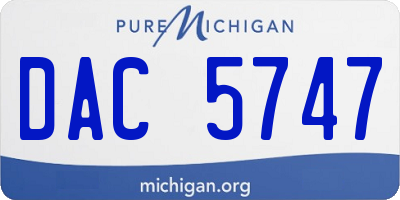 MI license plate DAC5747