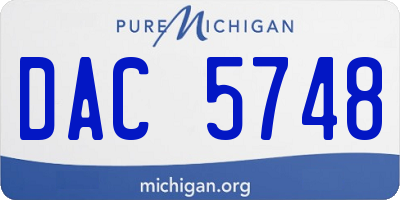 MI license plate DAC5748