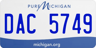 MI license plate DAC5749