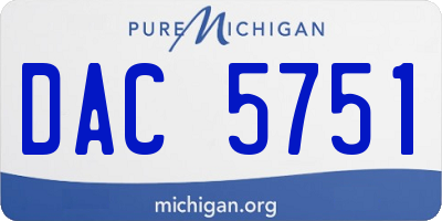 MI license plate DAC5751