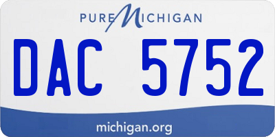 MI license plate DAC5752