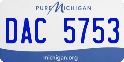 MI license plate DAC5753