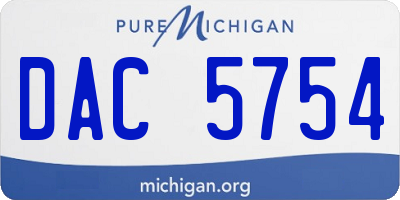 MI license plate DAC5754