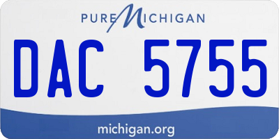 MI license plate DAC5755