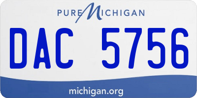 MI license plate DAC5756