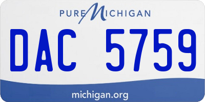 MI license plate DAC5759