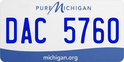 MI license plate DAC5760