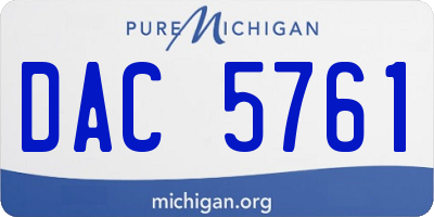 MI license plate DAC5761