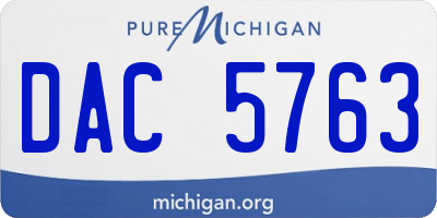 MI license plate DAC5763