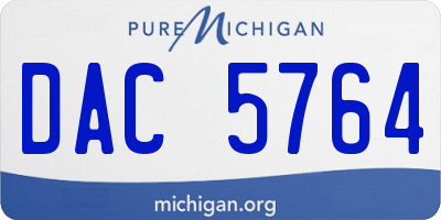 MI license plate DAC5764