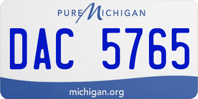 MI license plate DAC5765