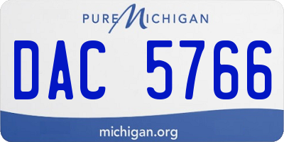MI license plate DAC5766