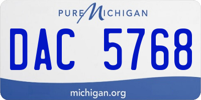 MI license plate DAC5768