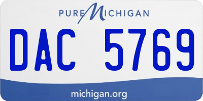 MI license plate DAC5769