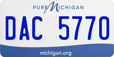 MI license plate DAC5770