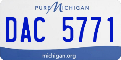 MI license plate DAC5771