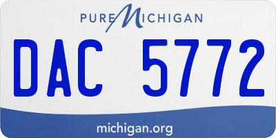 MI license plate DAC5772