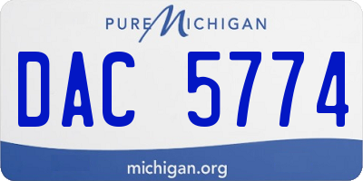 MI license plate DAC5774