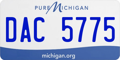 MI license plate DAC5775