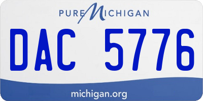 MI license plate DAC5776