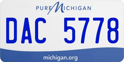 MI license plate DAC5778