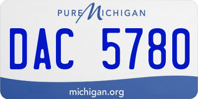 MI license plate DAC5780
