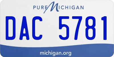 MI license plate DAC5781