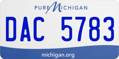 MI license plate DAC5783