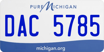 MI license plate DAC5785