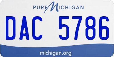 MI license plate DAC5786