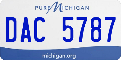 MI license plate DAC5787