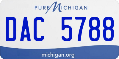 MI license plate DAC5788